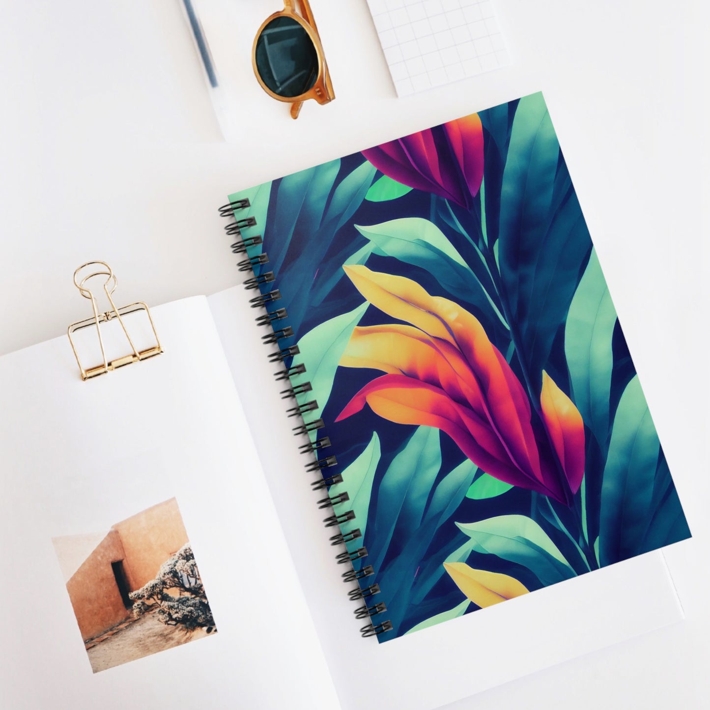 Spiral Notebook with Ruled Line - Tropical Oasis.png