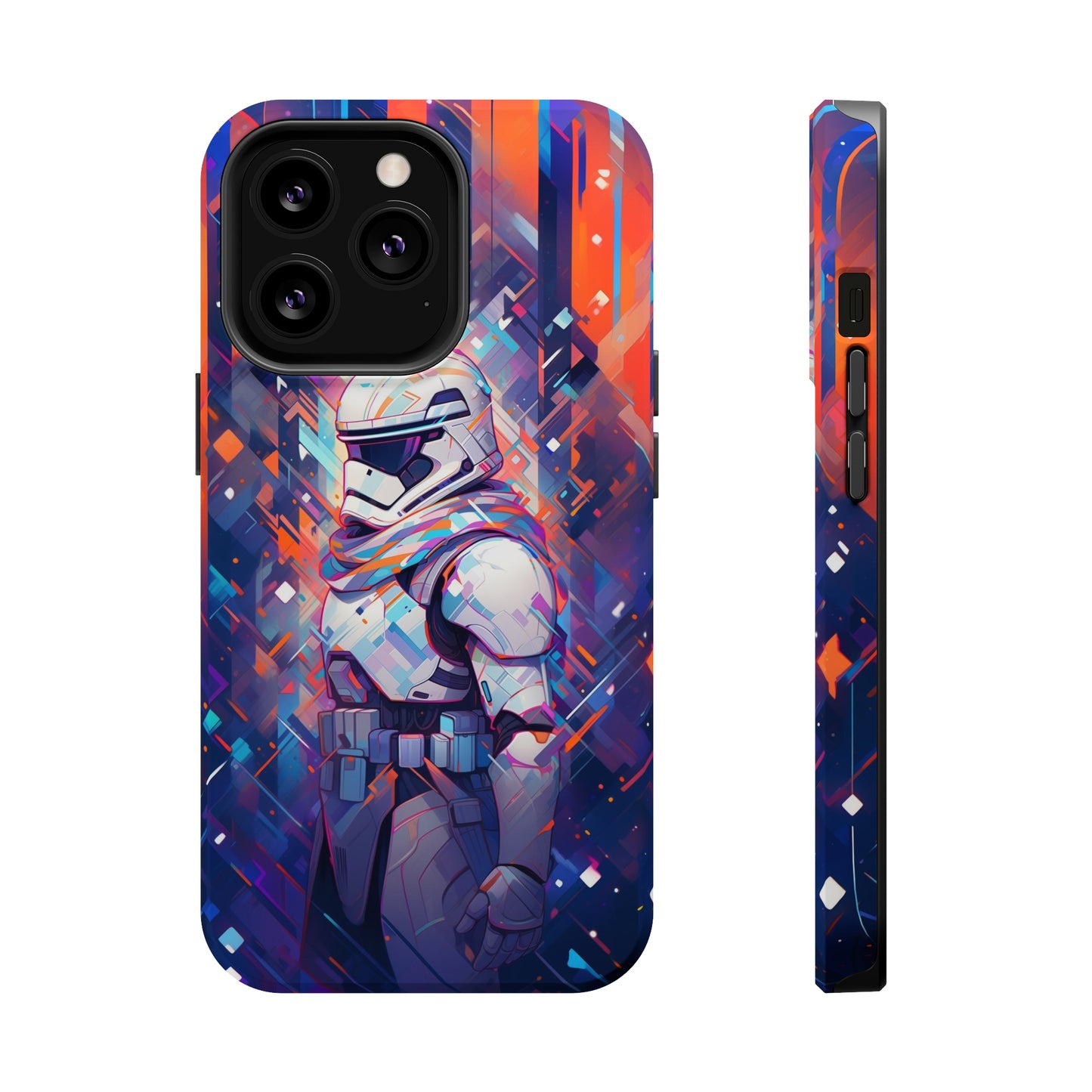 MagSafe Tough iPhone Case - Snow trooper Op Art Vintage