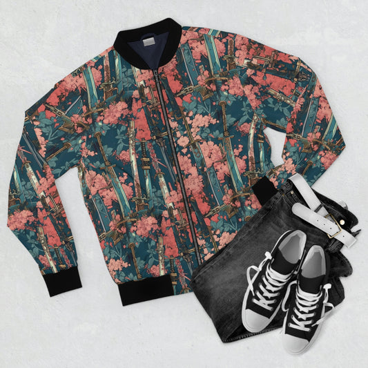 Katanas & Cherry Blossoms - Men's Bomber Jacket