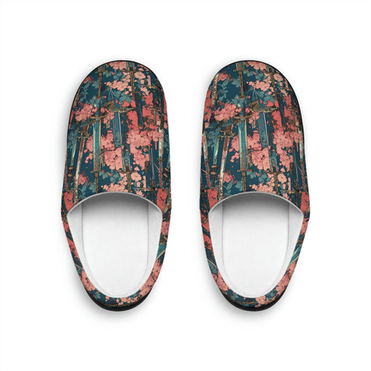 Katanas & Cherry Blossoms - Women's Indoor Slippers