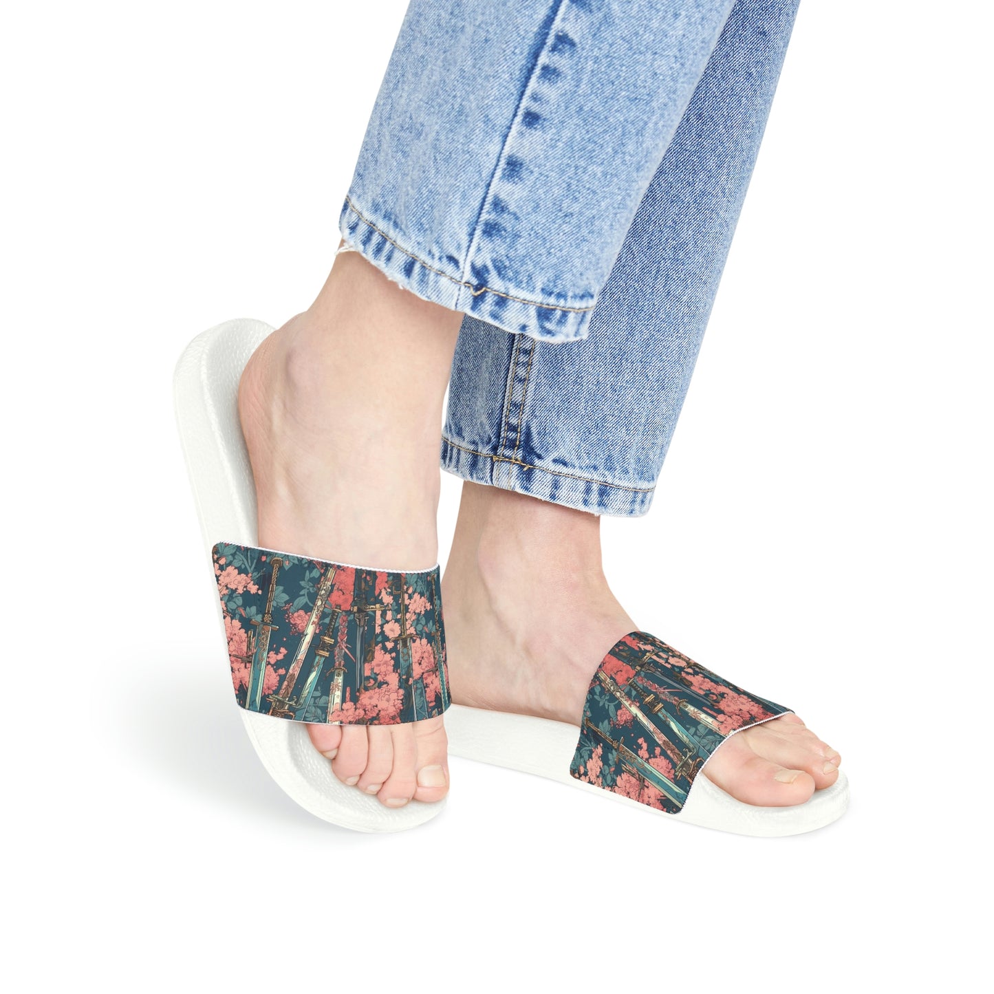 Katanas & Cherry Blossoms - Women's Removable-Strap Sandals